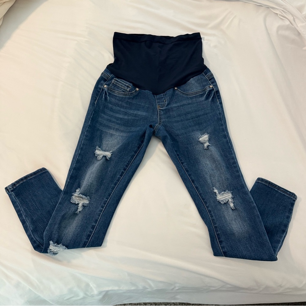 Distressed Skinny Maternity Jeans